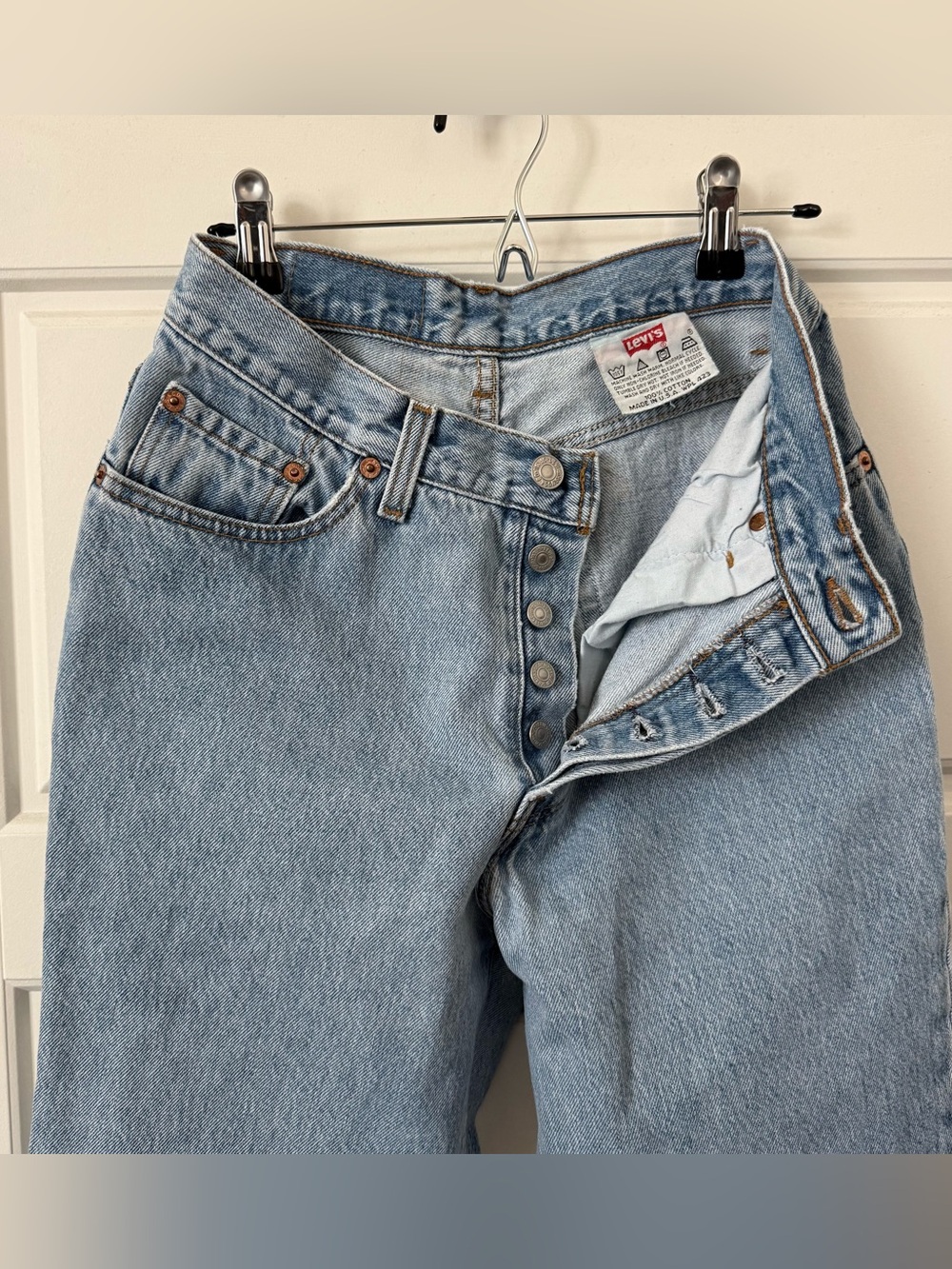 Vintage 90s Levis 501 Womens High Waisted Jeans USA 18501 Light Wash 26x28 - Picture 7 of 12